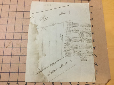 vintage original map & math -- unknown area -- 1800's