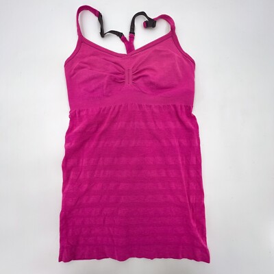 Lululemon Shirt Tank Womens 6 Dark Pink  34'' Ebb & Flow Bra Tank Racerback 