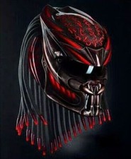 CHOPPER STYLE PREDATOR MOTORRADHELM CUSTOM RED FIRE (DOT & ECE ZERTIFIZIERT)