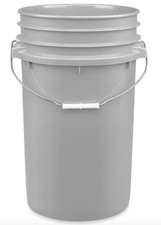 7 Gallon Food Grade Bucket Pail BPA Large Gray Made in USA Pack of 2  NO LIDS