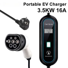 Electric Car Charger 3.5kW 16A Portable EV Charger TYPE1 EU Plug Charging Cable