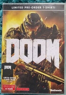 DOOM Limited Preorder T-Shirt New, shrink wrapped, Size L, Collectible, rare