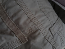 Gorgeous TOMMY HILFIGER Cream Cotton LOGO Women Size 6 Thin CARGO Pants