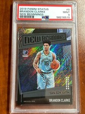 2019-20 PANINI STATUS BRANDON CLARKE NEW BEGINNINGS ROOKIE RC #9 GRIZZLIES PSA 9