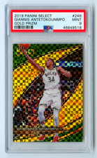 2019 SELECT COURTSIDE PRIZM GOLD GIANNIS ANTETOKOUNMPO /10 PSA 9 POP 2 HIGHEST