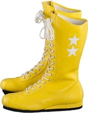 Macho Wrestler Man Yellow Boots with Stars Halloween Costume Accessory Cosplay