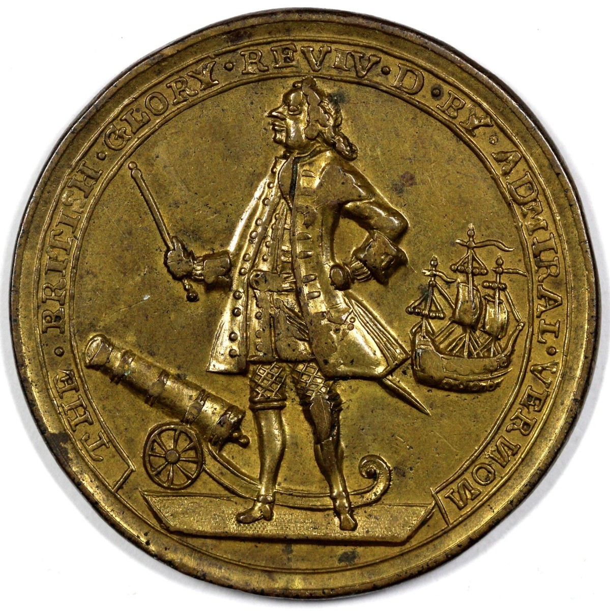 1739 Admiral Vernon Six Ships Brass Betts Medal Colonial Coin | eBay
