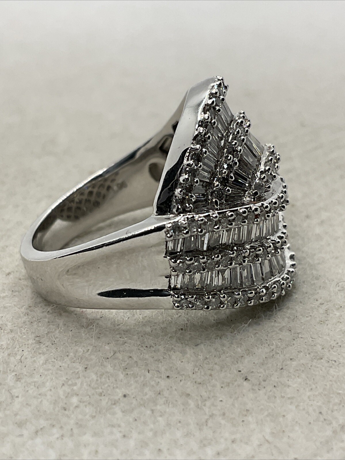 AWESOME Solid 14K White Gold Mixed Shape Diamonds… - image 3