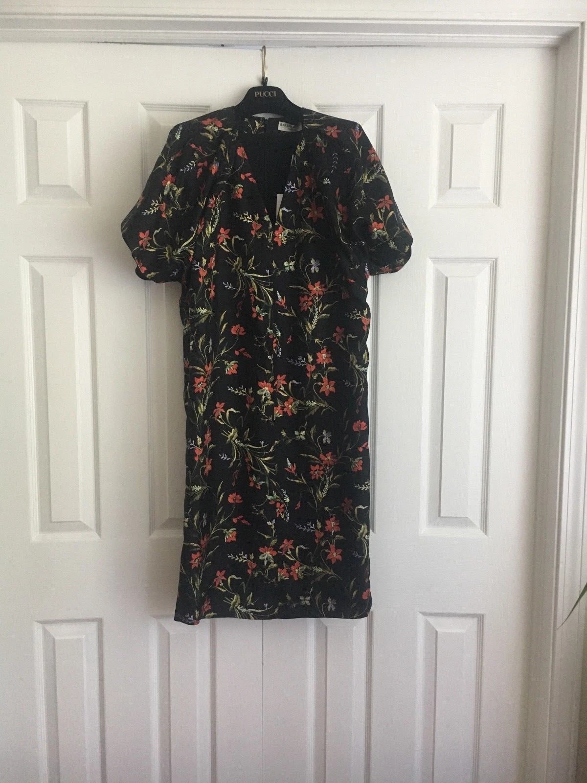 Abito midi nuovo designer Balenciaga favoloso seta floreale combo 40 $1395 Italia