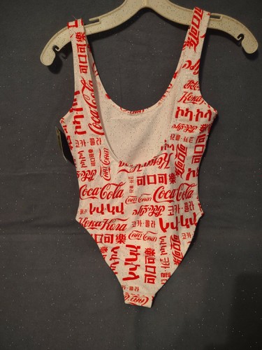Coca Cola Girls one-piece new swimsuit Size 14sm Red & White - Picture 2 of 3