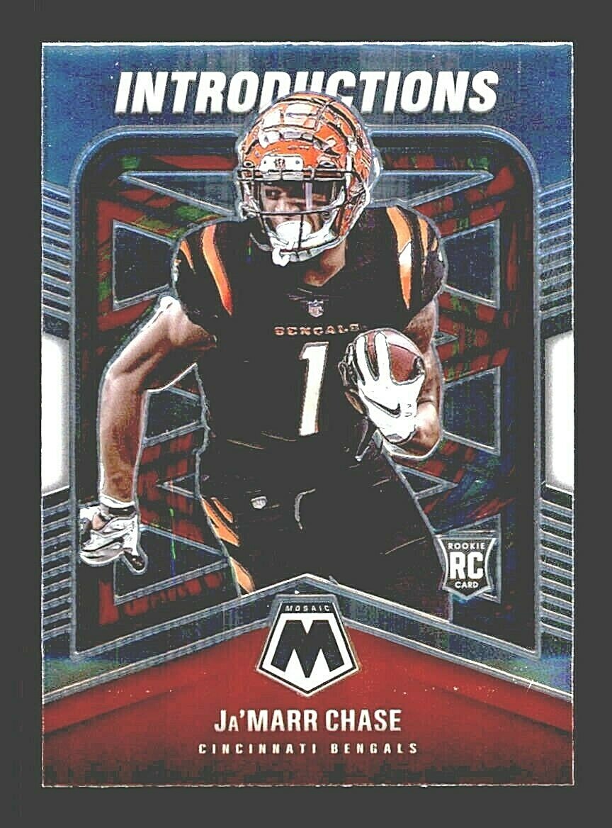 2021 Panini Mosaic Ja'Marr Chase RC Introductions #I-7 Rookie Football Card