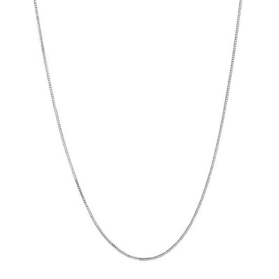 Sterling Silver Box Link Chain Adjustable 0.7mm Wide 16