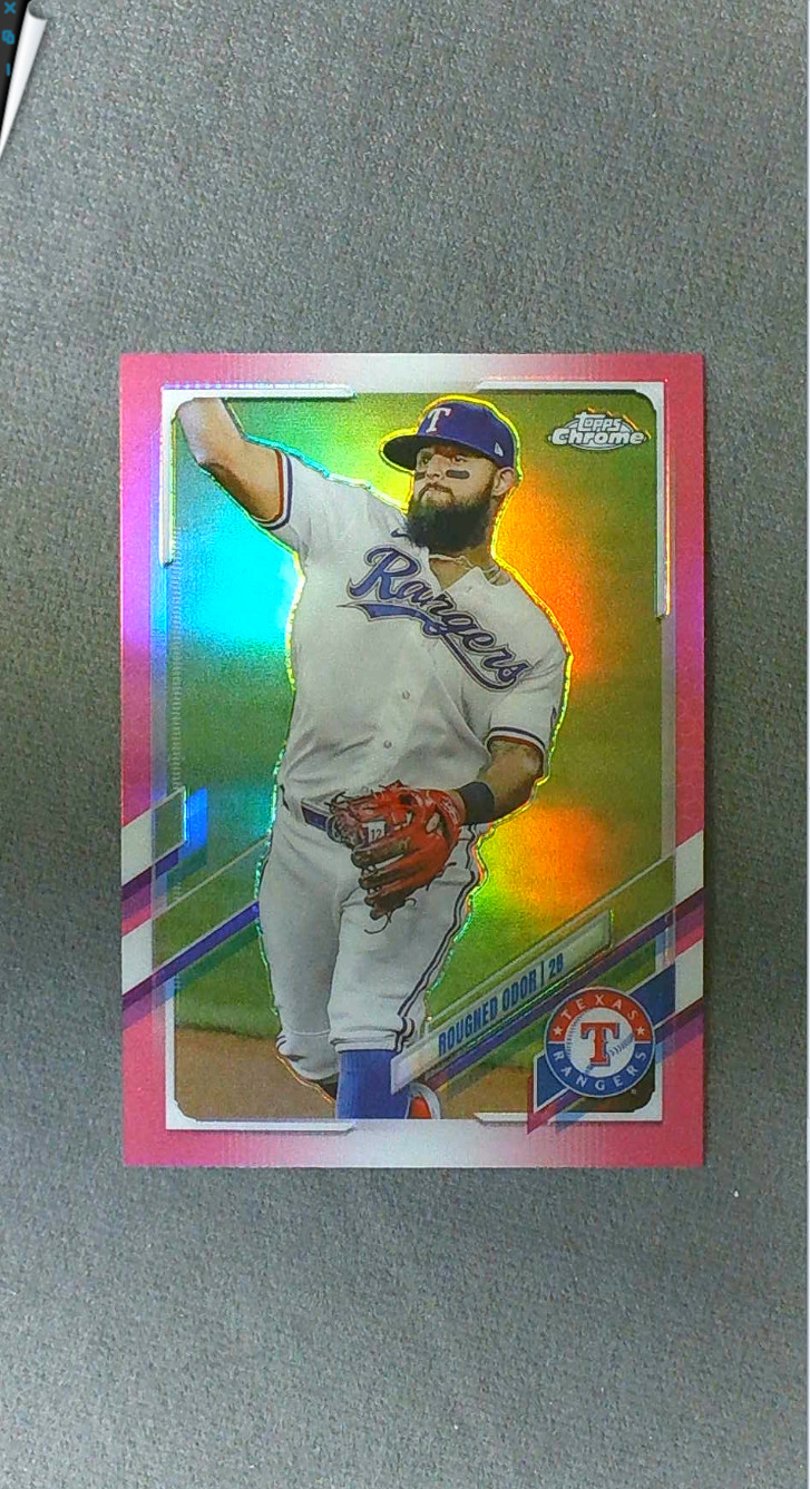2021 Topps Chrome Pink Refractor #3 Rougned Odor Rangers