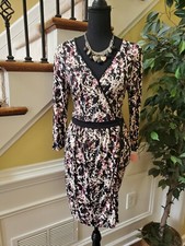 Tart Faux Wrap V-Neck Dress Floral Size Small