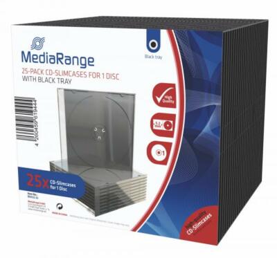 25 Mediarange CD Hüllen 1er Slimcase 5,2 mm für je 1 BD / CD / DVD schwarz