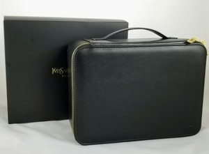 YSL Yves Saint Laurent Black Vanity Case Train Faux Leather Travel Cosmetic Bag 3614273336529 | eBay