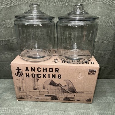 Anchor Hocking Heritage Hill 1 Gallon Glass Jar with Lid Set of 2 - New In Box