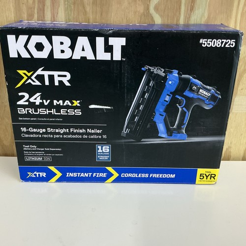 Kobalt XTR 24V 16-Gauge Cordless Straight Finish Nailer Tool Only Tested Works