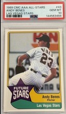 Andy Benes Rookie PSA 10 1989 Las Vegas Stars CMC AAA All-Stars #43 POP 4