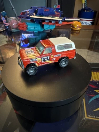 Vintag Hot Wheels Ford Bronco 4x4 Real Riders Truck 1982 Motorcycle on Back
