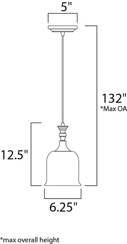 Maxim Centennial Single Glass Pendant in Polished Nickel - Picture 2 of 2