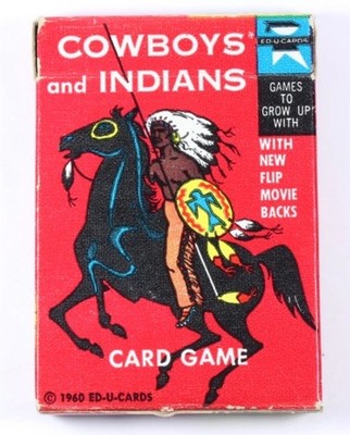 Vintage 1960 Ed-U-cards Cowboys and Indians Card game 36 Cards