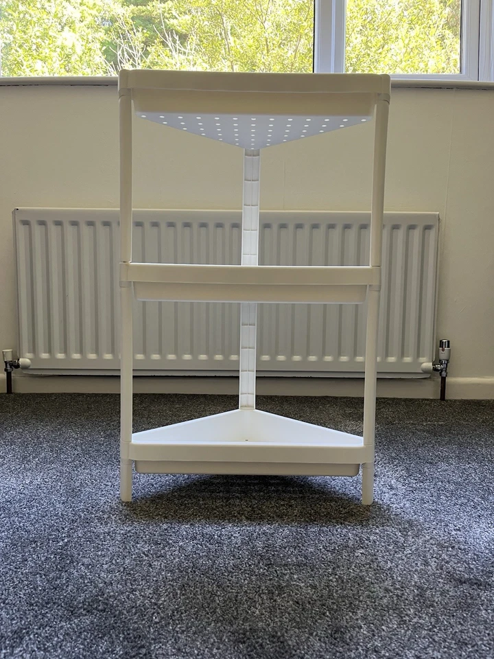 White Bathroom Caddy | Three Shelves Freestanding Shower Storage - Image 2 of 4