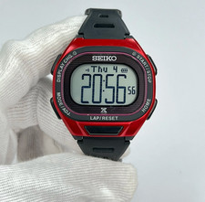 Image of Seiko Prospex SBEF047 Super Runners Solar Digital Red/Black Dial 44mm Mens Watch