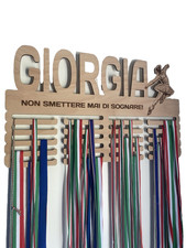 Porta  Medaglie Medagliere In Legno Con Nome Personalizzato