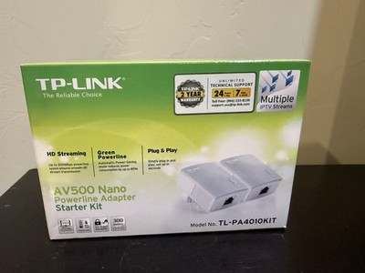 TP-LINK (TL-PA4010KIT) AV500 Nano Powerline Adapter Starter  up to 500mbps