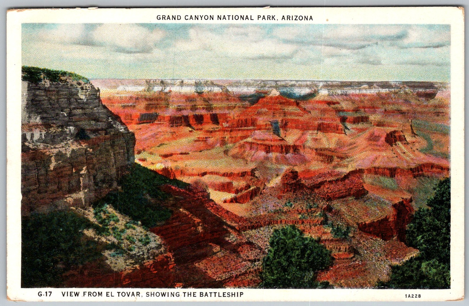 Vtg Postcard View El Tovar Grand Canyon National Park, AZ 1940s