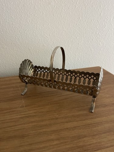 Vintage 1960s Mid Century Silver Plated Seashell Cracker Nut Serving Caddy Dish - Picture 3 of 7