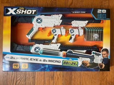 Zuru X - Shot 2X Hawk Eye with Scope + 2X Micro Blasters + 24 Darts, New, Age 8+
