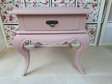 Pink Solid Wood Georgian Style Side Coffee Table Cottage Core 63cm