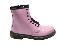 Dr. Martens 1460Y Boots Womens Size 6 Pink Patent Leather Lace Up Zipper Combat