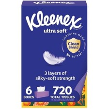 6/120/Rectangle Kleenex Ultra Soft 3-Ply Facial Tissue