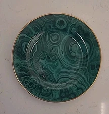 VTG Neiman Marcus Green Malachite Porcelain Replacement 6 3/8" Plate (B3-K14)