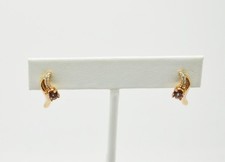 14K Yellow Gold Red and Clear Gem Stud Earrings GOLD-3752