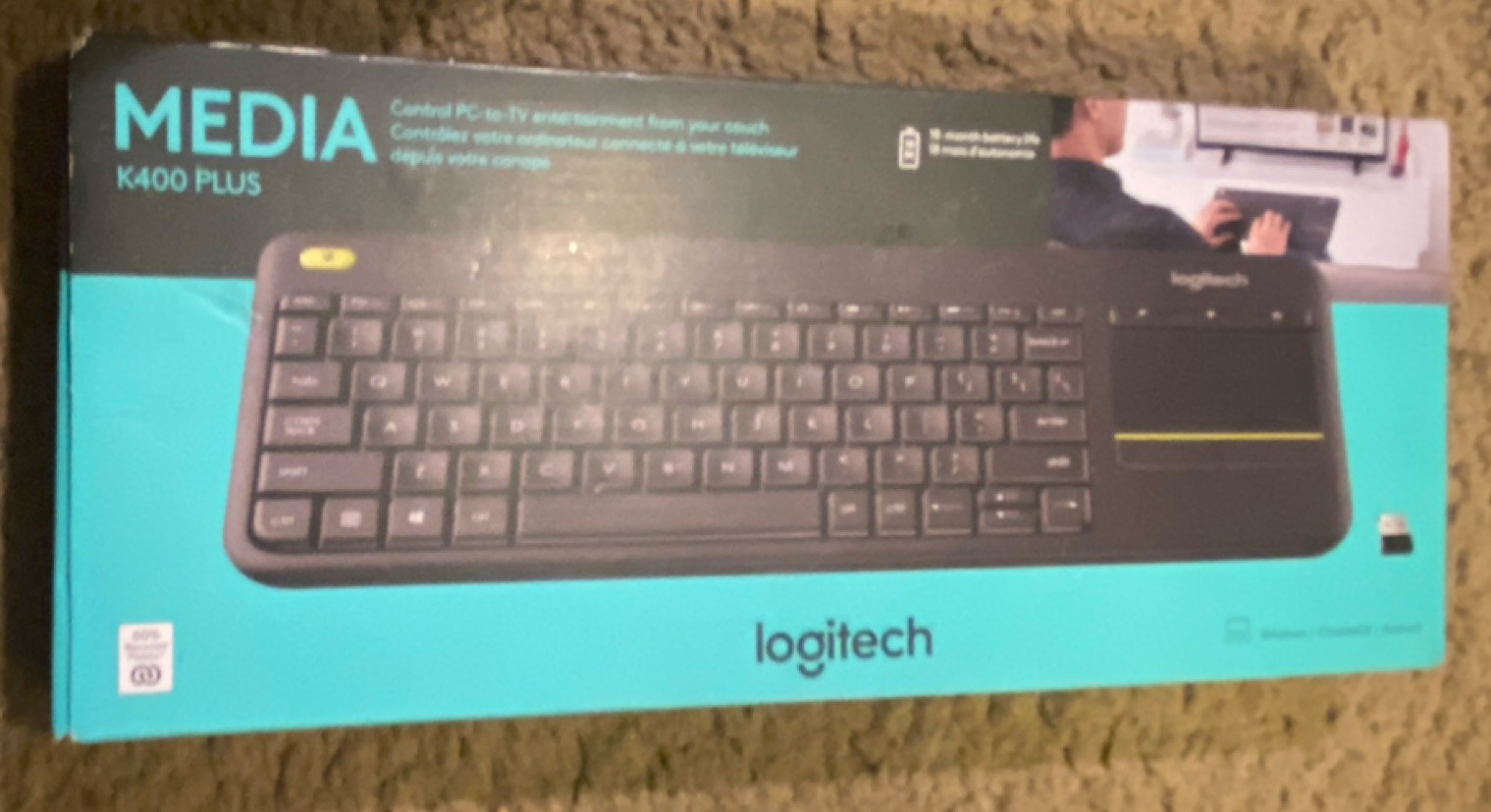 Logitech Wireless Keyboard K400 Plus Black English QWERTY Bu