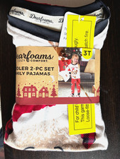 Dearfoams Pajamas Santa Bear Beary Cozy Shirt  Pants Boys Girls 3T