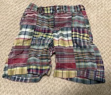 Polo Ralph Lauren Boys Patchwork Madras Plaid Bermuda Shorts Size 5 Multicolor
