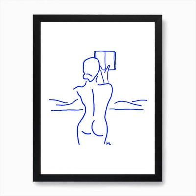 Buchmädchen 1 Kunstdruck gerahmt Wandbild Poster Leinwanddruck Bild