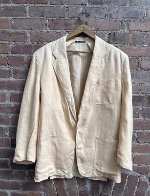 Vintage Emporio Armani Men's Jacket, Sz 46, Peach Linen, Italy | eBay