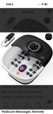 KNQZE COLLAPSIBLE FOOT SPA BATH WITH HEAT REMOTE CONTROL TIMER - BLACK/WHITE
