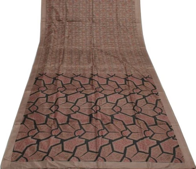 Sushila Vintage indischer Sari 100 % reine Seide bedruckt Blumenmuster weiche... - Bild 1 von 4