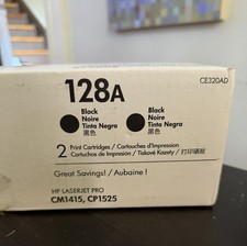 1 Genuine HP Laserjet 128A Black Toner CE320AD LaserJet Pro CM1415/CP1525 Sealed