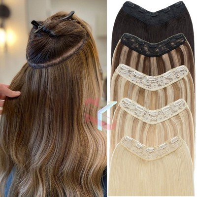 Premium 100% Human Hair Extensions Clip In Real Remy Hair Half FULL HEAD Weft US
