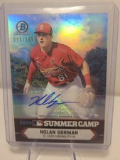 2021 Bowman Chrome - 2020 Summer Camp Autographs Nolan Gorman #SC-13 /100...