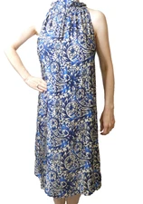 Silk Long Dress Size M Copenhagen Luxe Sleeveless Satin OOAK Statement UK