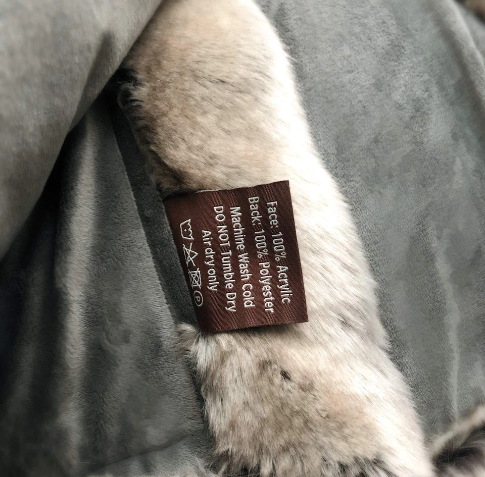 Manta de lujo de piel sintética Eikei súper suave de gran tamaño gruesa cálida afgana Rever Foto 4 de 4